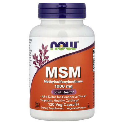 NOW Foods, MSM, Methylsulfonylmethane, 120 Veg Capsules (1,000 mg per Capsule)