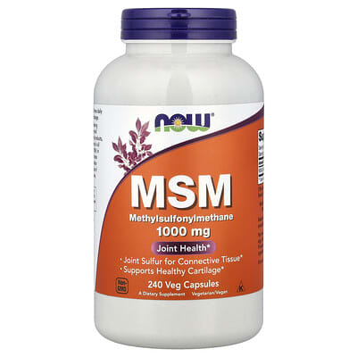 NOW Foods, MSM Methylsulfonylmethane, 1,000 mg, 240 Vegetarian Capsules