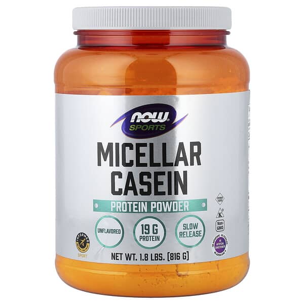 NOW Foods, Sports, 미셀라 카제인 프로틴 파우더, 무맛, 816g(1.8lbs)