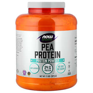 NOW Foods, Olahraga, Bubuk Protein Kacang Polong, Tanpa Rasa, 3,175 g (7 pon)
