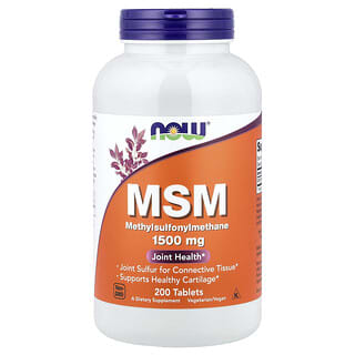 NOW Foods, MSM, 1.500 mg, 200 comprimate