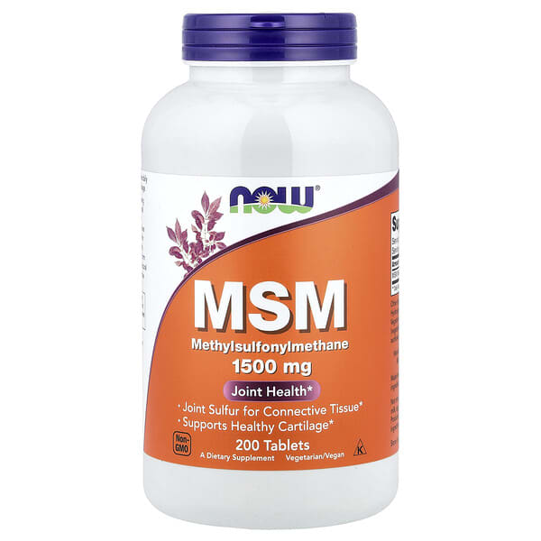 NOW Foods, MSM, 1,500mg, 200정