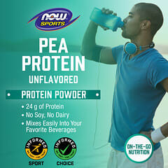 NOW Foods, Sports, гороховый протеин, без добавок, 340 г (12 унций)