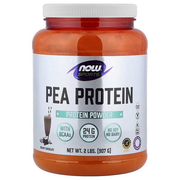 NOW Foods, Sports, 완두콩 단백질, 크리미 초콜릿, 907g(2lbs)