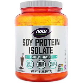 NOW Foods, Sports, Aislado de proteína de soya, Chocolate cremoso, 907 g (2 lb)