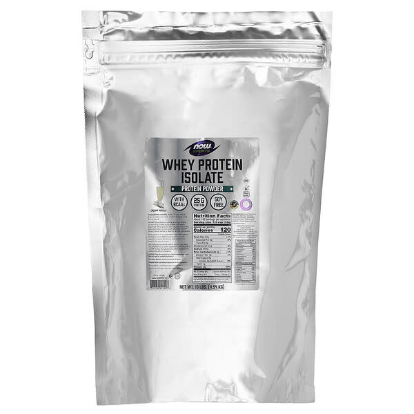 NOW Foods, 運動，分離乳清蛋白，奶油香草味，10 磅（4.54 千克）
