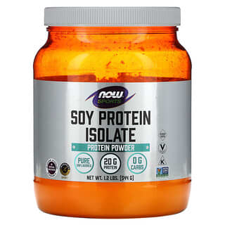 NOW Foods, Sports, Aislado de proteína de soya, Puro y sin sabor, 544 g (1,2 lb)