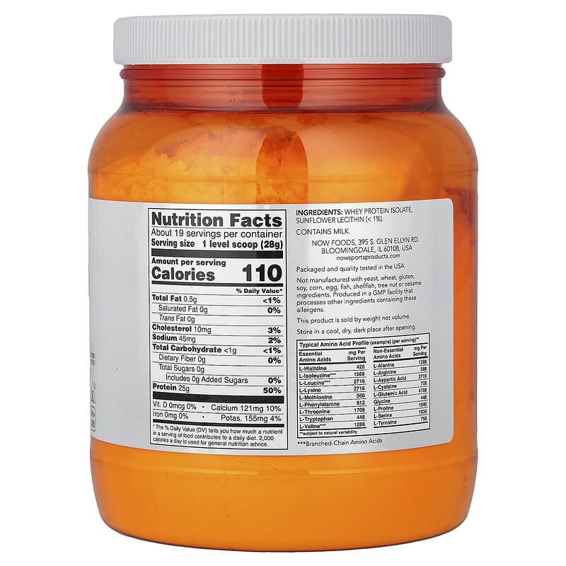 NOW Foods, Sports, Whey Protein Isolate, 1.2 lbs (544 g)