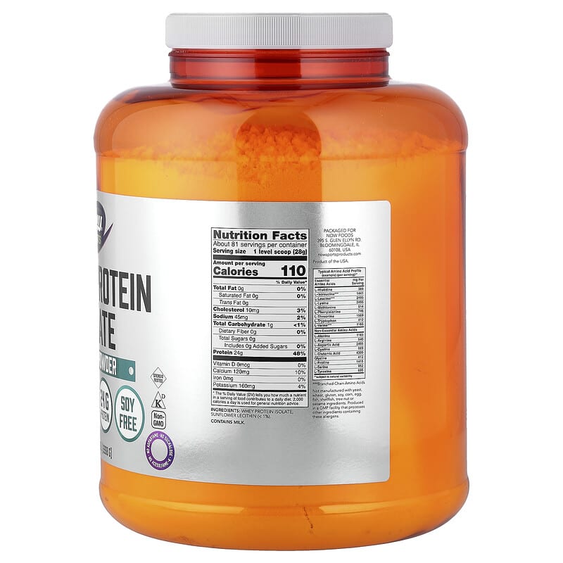 NOW Foods, Sports, Whey Protein Isolate, Unflavored, 5 lbs