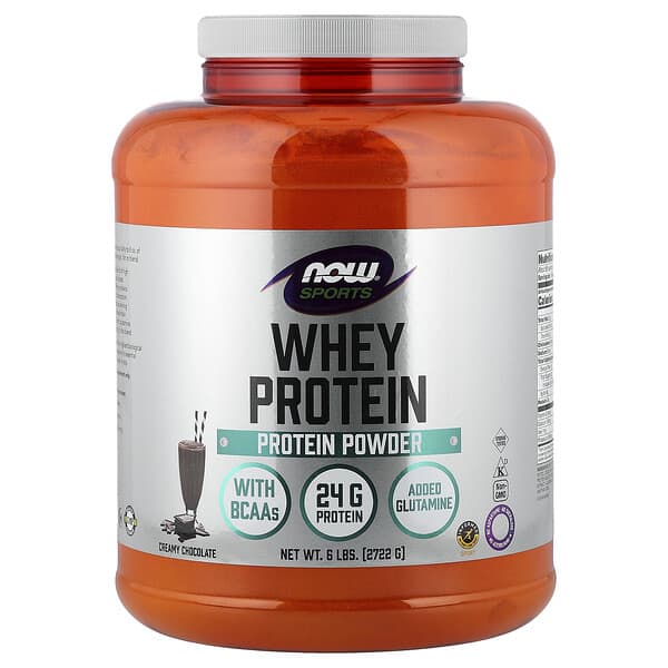 NOW Foods, 유청 단백질, 크리미 초콜릿 맛, 2,722g(6lbs)