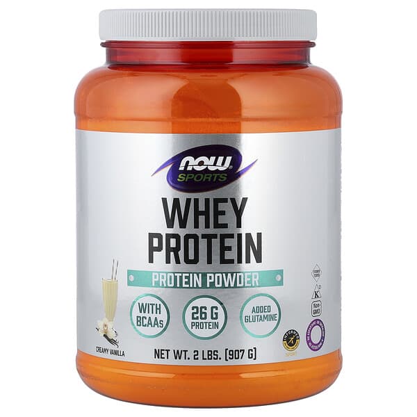 NOW Foods, 스포츠, 유청 단백질 분말, 크리미 바닐라, 907g(2lbs)