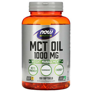 NOW Foods, Esportes, Óleo MCT, 1.000 mg, 150 Softgels