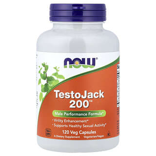 NOW Foods, TestoJack 200, 120 cápsulas vegetales