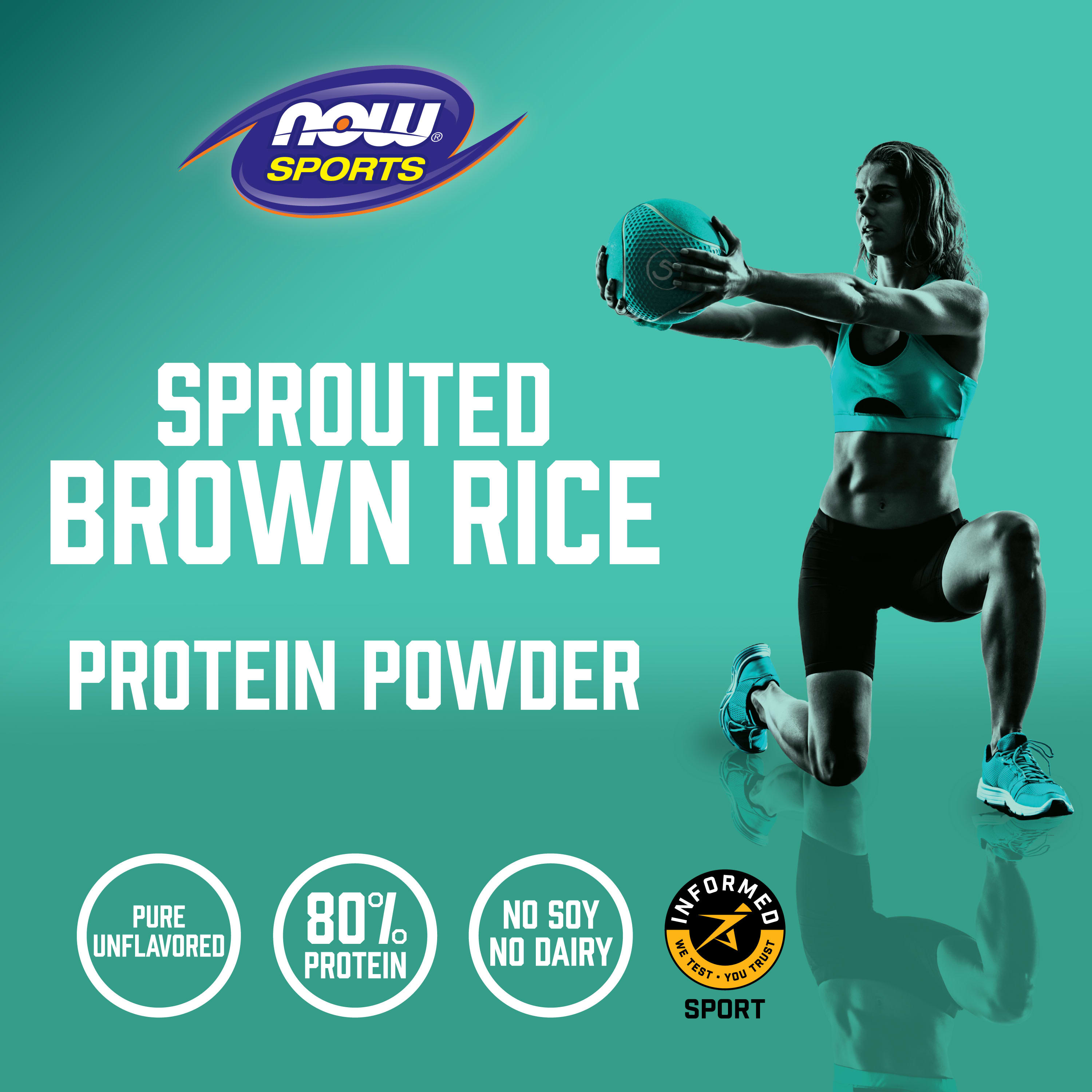NOW Foods, Sports, Sprouted Brown Rice Protein Powder, Pure Unflavored