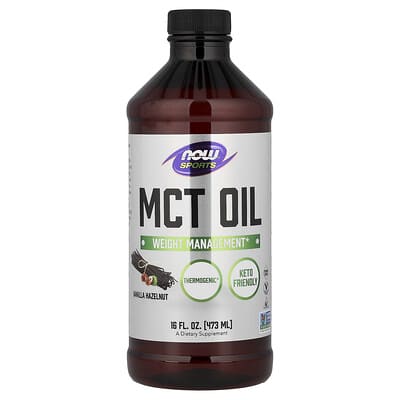 NOW Foods, Sport, MCT Oil, Vanilla Hazelnut, 16 fl oz (473 ml)