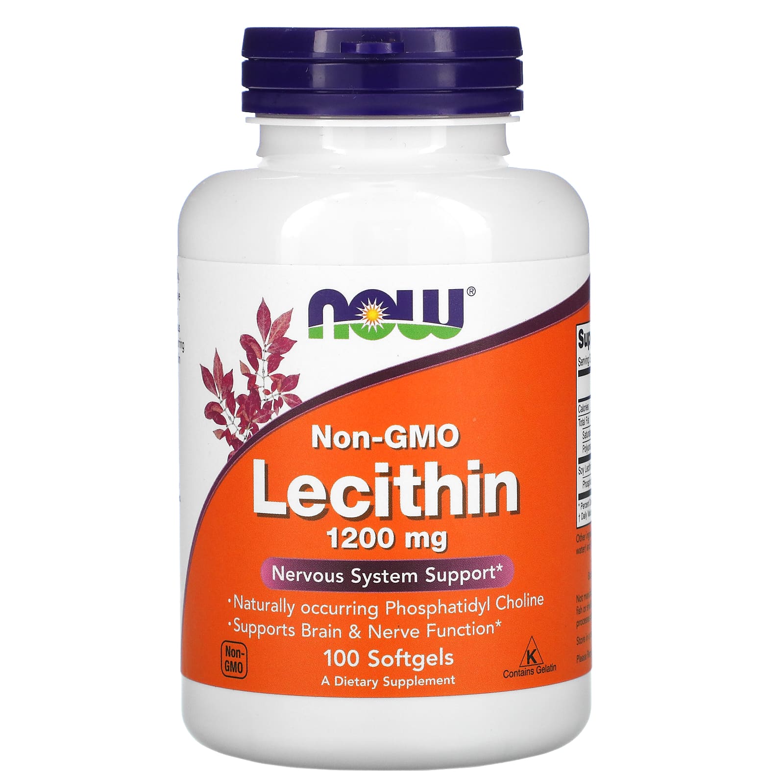 100 softgels NOW Foods  Lecithin 1200mg Non-GMO 