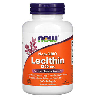 NOW Foods, Lecitina, 1.200 mg, 100 Cápsulas Softgel