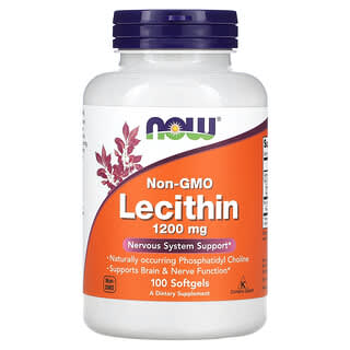 NOW Foods, Lecitina, 1200 mg, 100 Cápsulas de Gel Suave