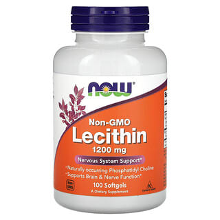 NOW Foods, Lecitina sin OGM, 3600 mg, 100 cápsulas blandas (1200 mg por cápsula blanda)
