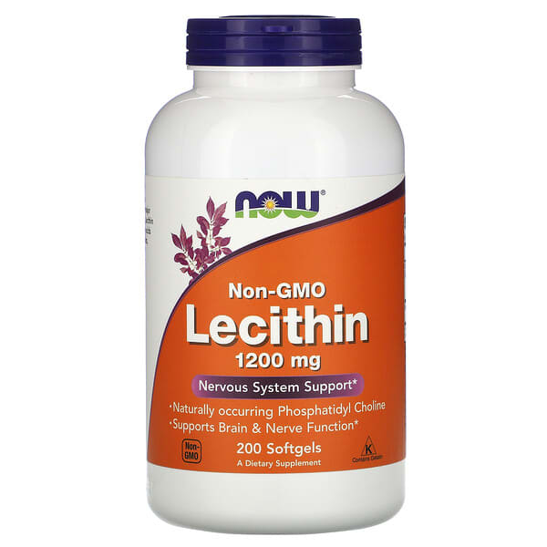 NOW Foods, Non-GMO Lecithin, 1,200 mg, 200 Softgels