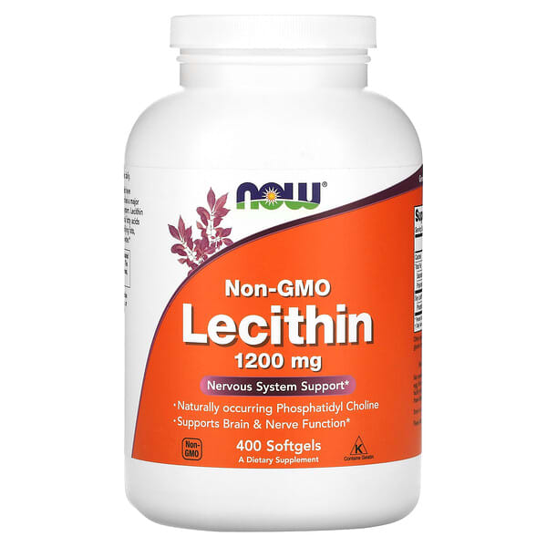 NOW Foods, лецитин без ГМО, 1200 мг, 400 капсул