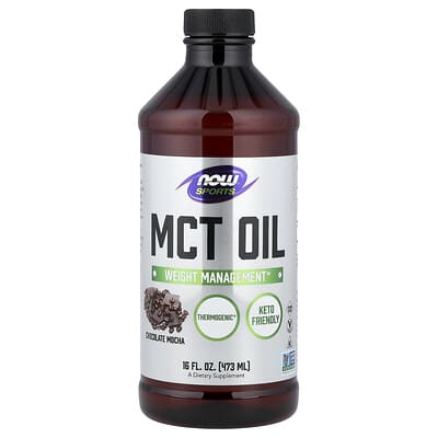 NOW Foods, Sports, MCT Oil, Chocolate Mocha, 16 fl oz (473 ml)