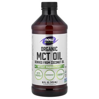 ناو فودز‏, زيت الدهون الثلاثية متوسطة السلسلة (MCT) العضوي للرياضيين ، 14 جم ، 16 أونصة سائلة (473 مل)