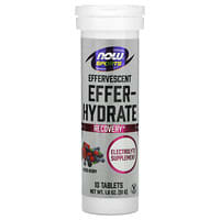 NOW Foods, Sports, Effer-Hydrate, Bayas mixtas, 10 comprimidos, 51 g (1,8 oz)
