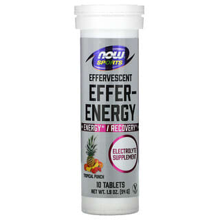 NOW Foods, Sports, Effer-Energy, Tropical Punch, 10 Tablets, 1.9 oz (54 g)