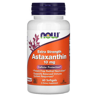 Now Foods, Astaxantina, 10 mg, 60 cápsulas blandas