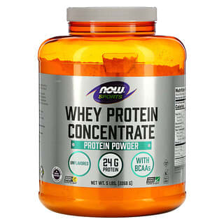 NOW Foods, Sports, Proteína de suero de leche concentrada, Sin sabor, 2268 g (5 lb)