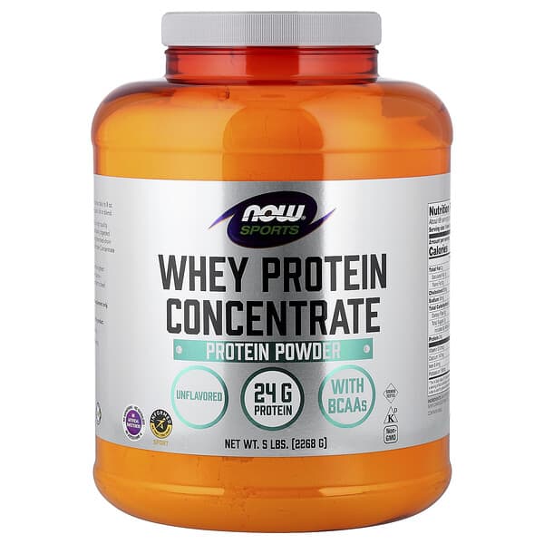 Sports, Whey Protein Concentrate Protein Powder, Unflavored, 5 lbs (2268 g)