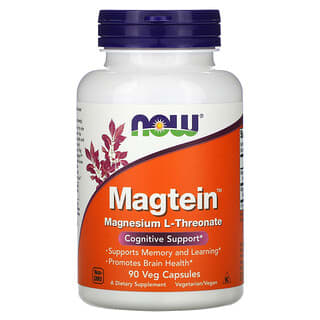 NOW Foods, Magtein, L-thréonate de magnésium, 90 capsules végétariennes