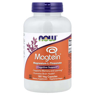 NOW Foods, Magtein®（マグテイン）、L-トレオン酸マグネシウム、ベジカプセル180粒