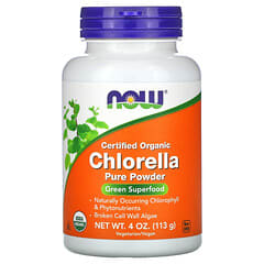 NOW Foods, Certified Organic Chlorella, Pure Powder, 4 oz (113 g)