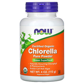 NOW Foods, Certified Organic Chlorella, bio-zertifizierte Chlorella, reines Pulver, 113 g (4 oz.)