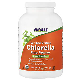 NOW Foods, Certified Organic Chlorella, Pure Powder, 1 lb (454 g)