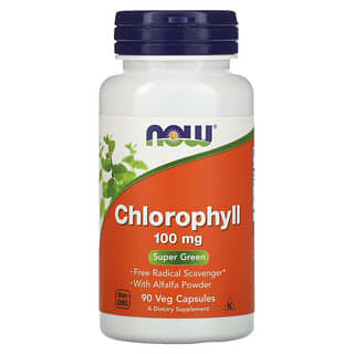 NOW Foods, Chlorophyll, 100 mg, 90 pflanzliche Kapseln