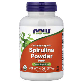 NOW Foods, Certified Organic Spirulina Powder, Pure, 4 oz (113 g)