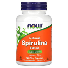 NOW Foods, Spiruline naturelle, 500 mg, 120 capsules végétariennes