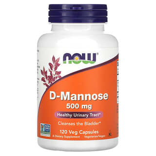 NOW Foods, D-Manose, 500 mg, 120 Cápsulas Vegetais