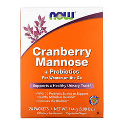 NOW Foods, Cranberry Mannose + Probiotics, For Women On The Go, 24 Packets, 0.21 oz (6 g) Each