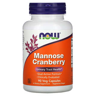 NOW Foods, Mannose Cranberry, 90 gélules végétales