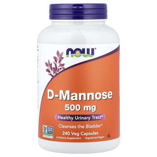 NOW Foods, D-Mannose, 240 Veg Capsules (0.5 g per Capsule)