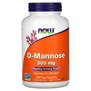 NOW Foods, D-manosa, 500 mg, 240 cápsulas vegetales