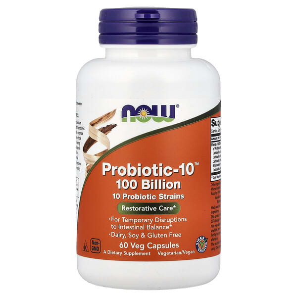 NOW Foods Probiotic-10™, 100 Billion, 60 Veg Capsules