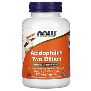 NOW Foods, Acidophilus 2 Bilhões, 250 Cápsulas Vegetais