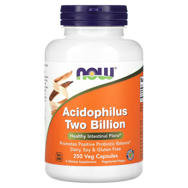 NOW Foods, Acidophilus 2000, 250 cápsulas vegetales