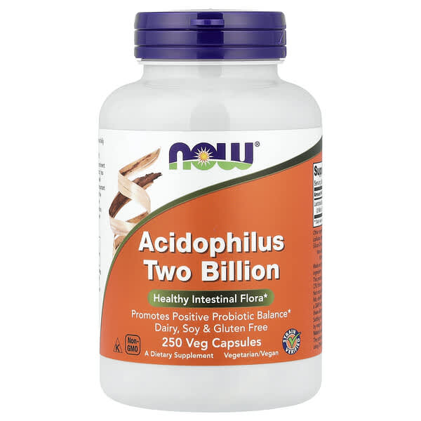 NOW Foods Acidophilus Two Billion, 250 Veg Capsules (20 mg per Capsule)