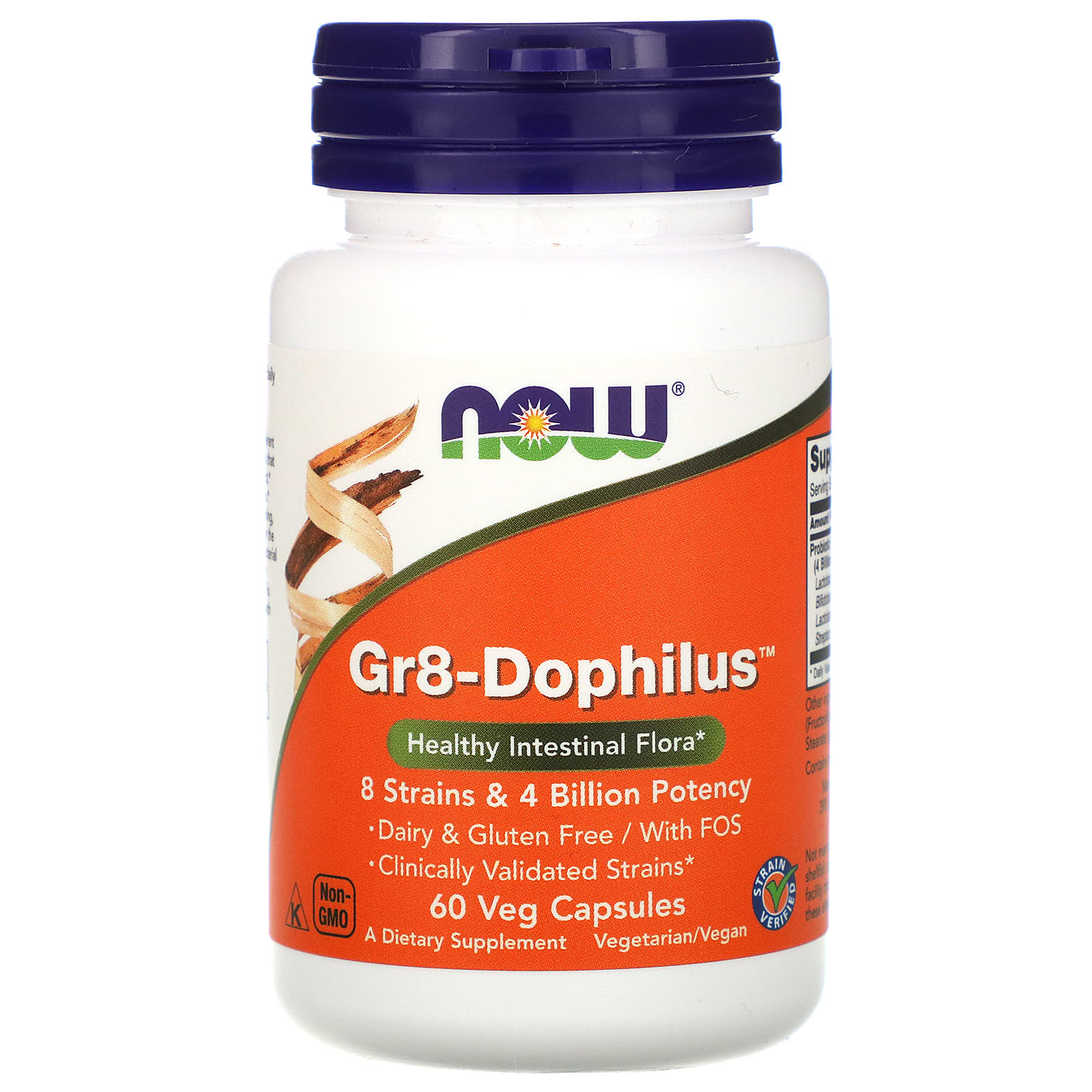 NOW Foods, Gr8-Dophilus、60植物性カプセル